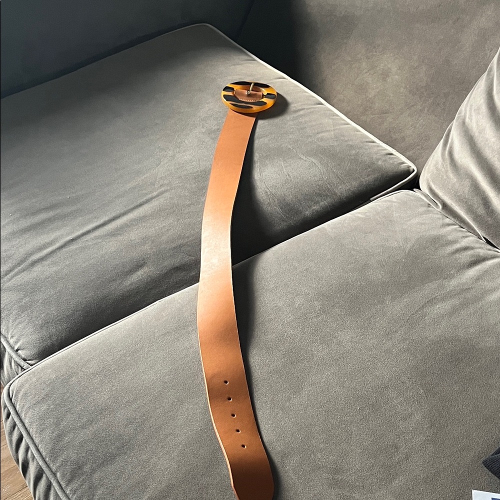 Coldwater Creek Brown Belt with animal print Buckle